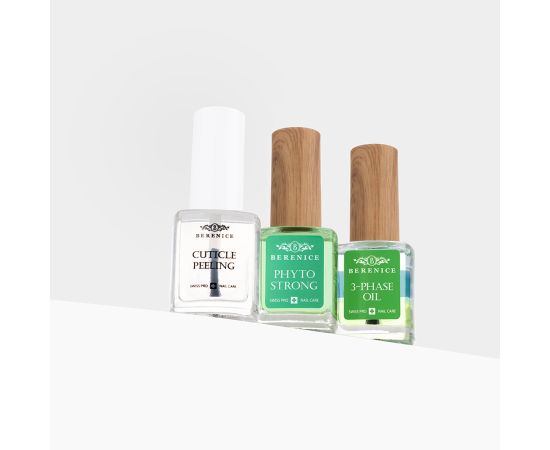BERENICE Phytotherapy set Набор-фитотерапия для восстановления и укрепления ногтей (Cuticle peeling 15 ml, Phyto Strong 15 ml, Three-phase Oil 15 ml), фото , изображение 6