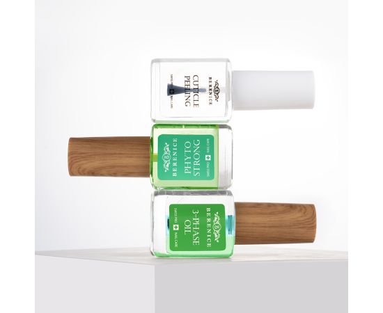 BERENICE Phytotherapy set Набор-фитотерапия для восстановления и укрепления ногтей (Cuticle peeling 15 ml, Phyto Strong 15 ml, Three-phase Oil 15 ml), фото , изображение 2