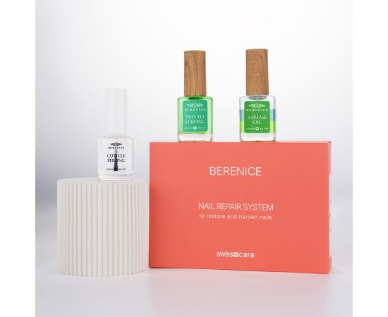 BERENICE Phytotherapy set Набор-фитотерапия для восстановления и укрепления ногтей (Cuticle peeling 15 ml, Phyto Strong 15 ml, Three-phase Oil 15 ml), фото , изображение 4