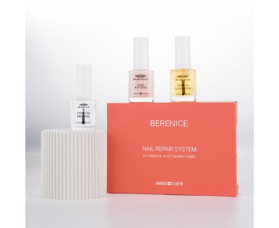 BERENICE Golden harmony set Набор для восстановления и укрепления ногтей (Cuticle peeling 15 ml, Time reverse 15 ml, Miracle Gold Elixir 15 ml), фото , изображение 3